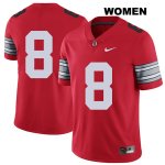 Women's NCAA Ohio State Buckeyes Kendall Sheffield #8 College Stitched 2018 Spring Game No Name Authentic Nike Red Football Jersey DL20T78YP